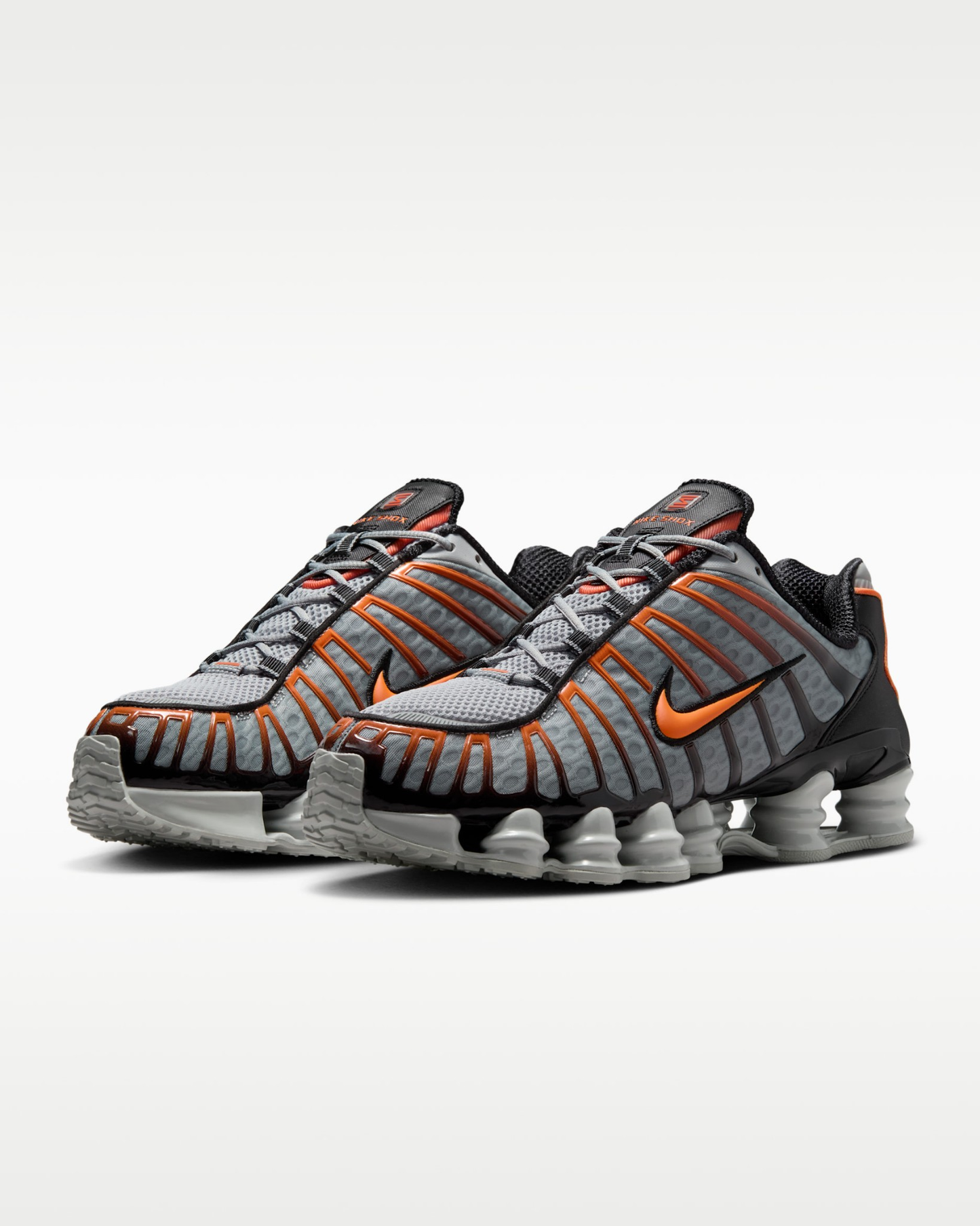 Shox TL Men’s Stylish Air Cushion Sports Running Shoes (Grey & Orange)