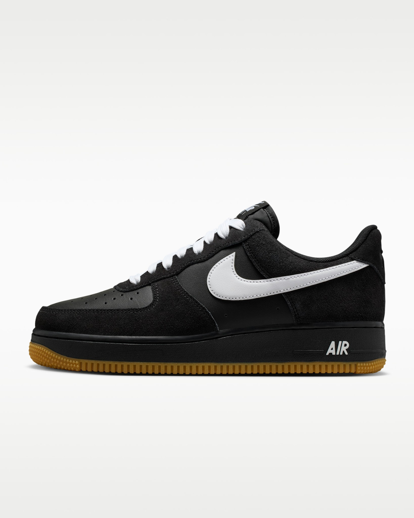 Air Force 1 '07 LV8_Men’s Black Low-Top Sneakers with White Detail | Casual Street Style Shoes
