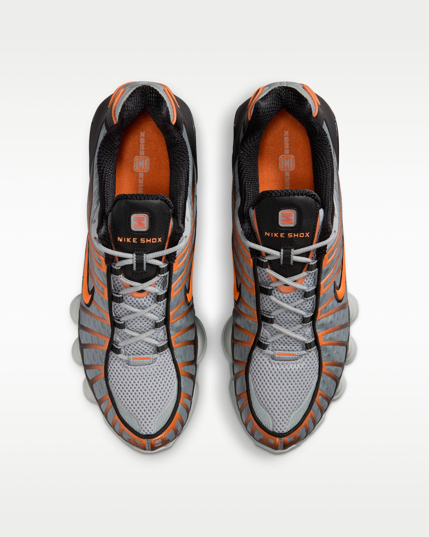 Shox TL Men’s Stylish Air Cushion Sports Running Shoes (Grey & Orange)