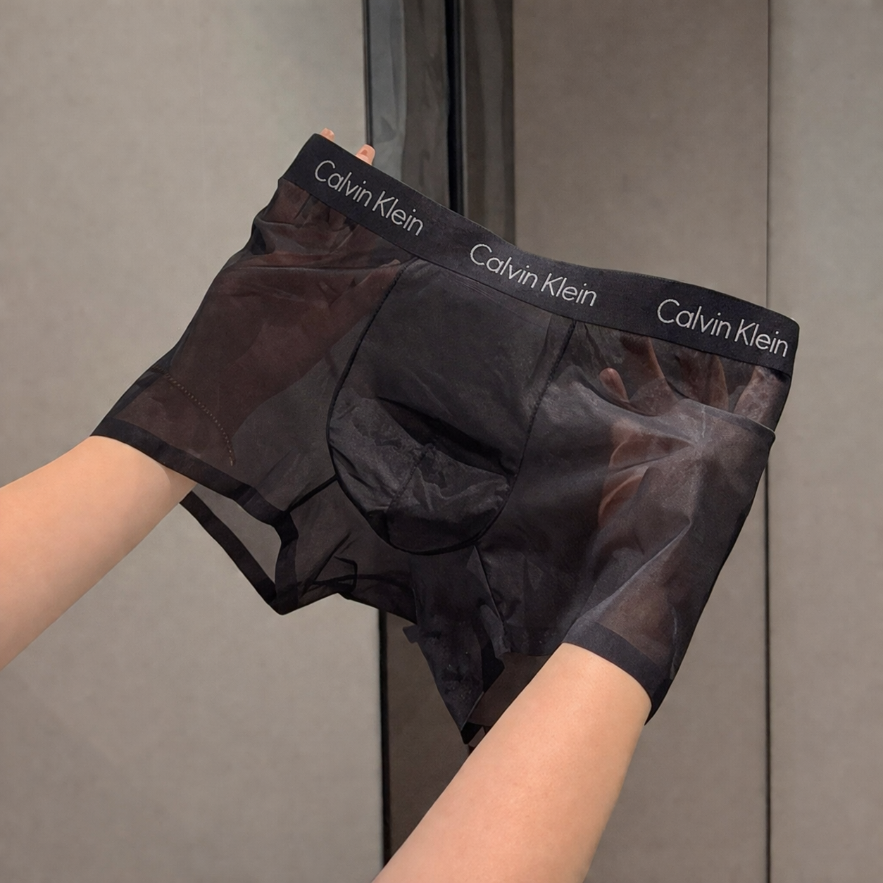 Calvin Klein Style Transparent Mesh Boxer Shorts for Men | Premium Comfort Stretch Underwear (Pack of 3)