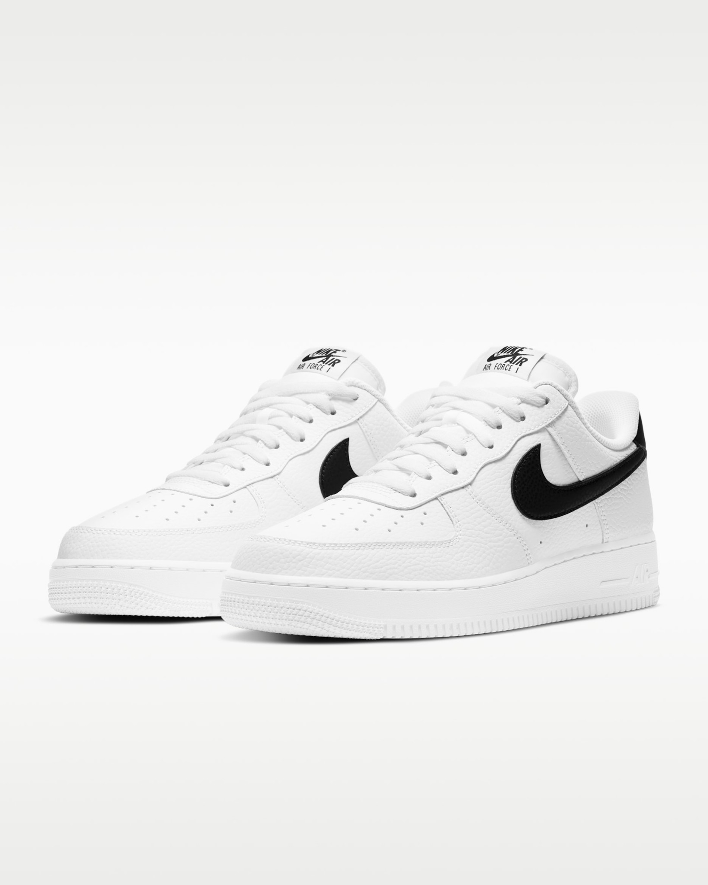 Air Force 1_Men’s White & Black Low-Top Sneakers | Stylish Casual Street Shoes
