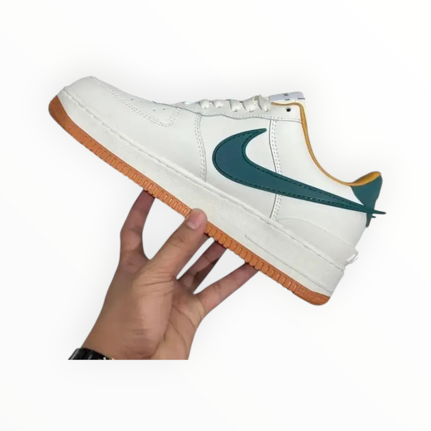 Ambush Premium White & Teal Casual Sneakers for Men