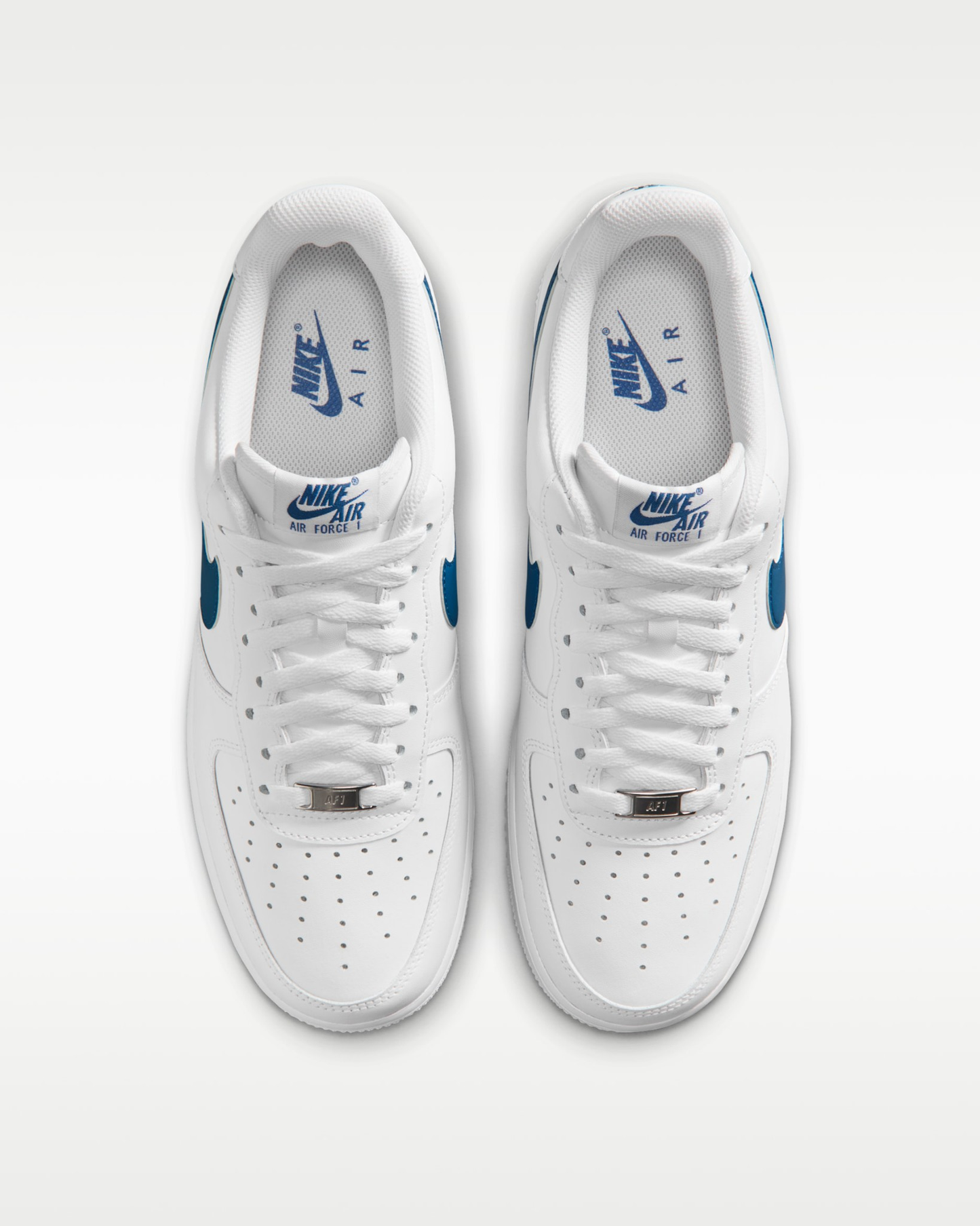 Air Force_1,07_Men’s White & Blue Classic Low-Top Sneakers | Casual Everyday Shoes