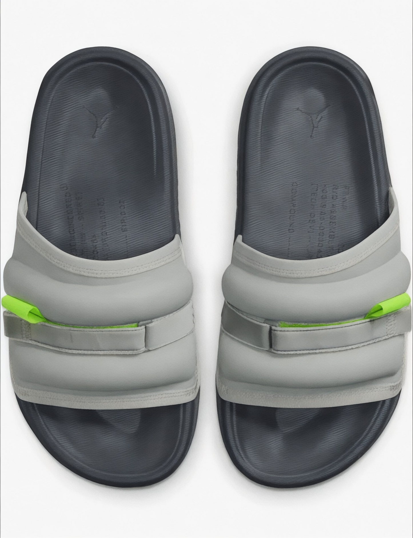 Men’s Premium Comfort Slides | Lightweight Anti-Slip Casual Slippers (Grey & Neon Design)